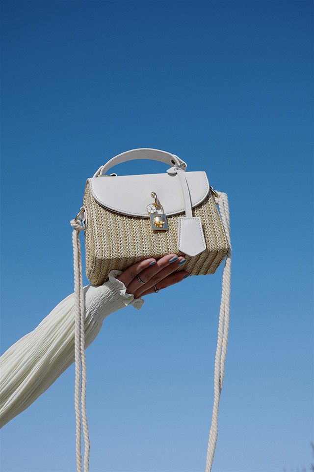 Damenhandtasche Umhängetasche Kleine frische Tasche Damen Umhängetasche Modische verschließbare Strohtasche Lässige Handtasche Schulter Kleine quadratische Tasche_voghion.com