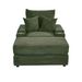 Spring Upholstered Armchair And Ottoman Set - Comfortable Single Sofa With Cup Holder , Corduroy Fabric And Storage, Perfect For Living Room Or Bedroom (Green)_voghion.com