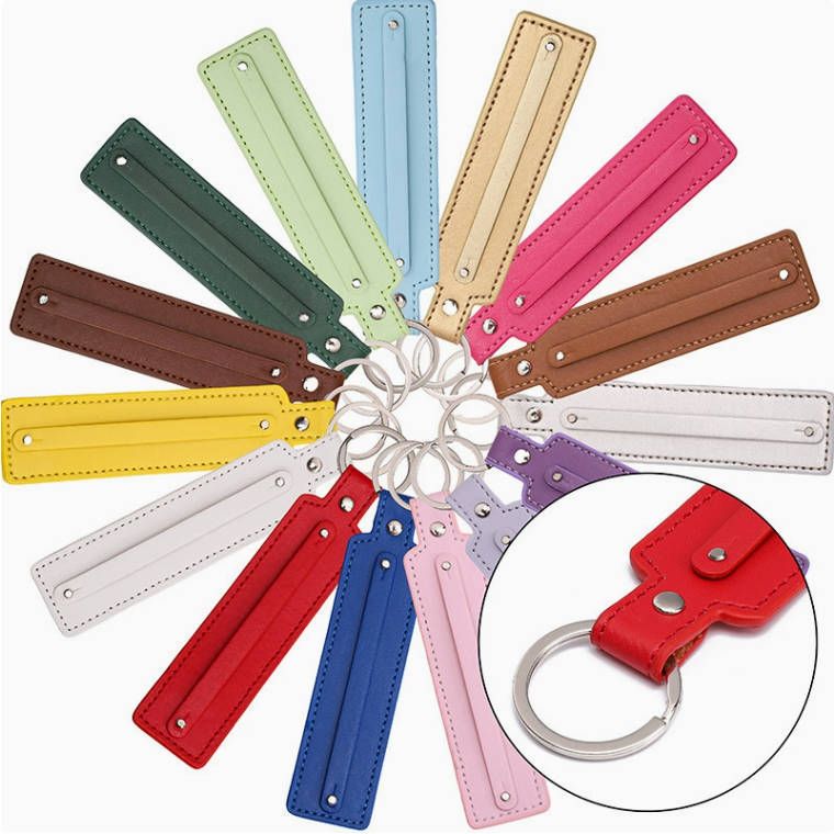 DIY Exquisite Schlüsselanhänger Anhänger Einfarbig Leder Schlüsselanhänger Rucksack Zubehör_voghion.com