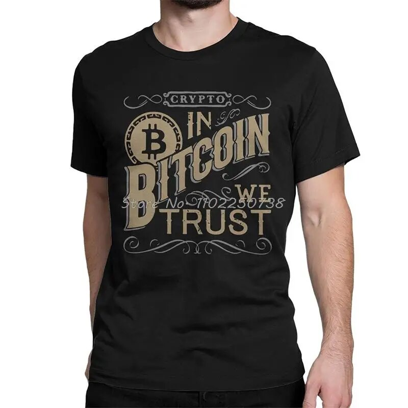 Bitcoinis usaldame krüptovaluutateemalisi T-särke meestele, plokiahelateemalisi rahateemalisi vintage-puuvillaseid T-särke, ümara kaelusega varrukatega toppe ja toppe._voghion.com