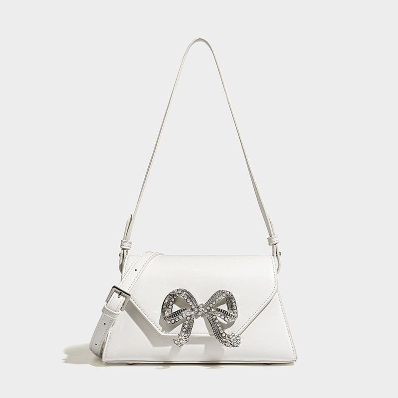 Borsa a tracolla elegante e versatile, con fiocco di perle pesanti e tracolla a nicchia per donna, 2023_voghion.com