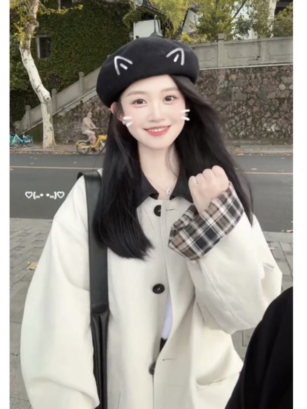 Mantel Für Frauen 2025 Frühling Und Herbst Neue Kleine Größe Casual Hepburn Stil High-end-Gefühl_voghion.com