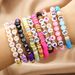 Zachte aardewerk armband Bohemian strandset gekleurde letterarmband_voghion.com
