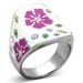 TK830 - High polished (no plating) Stainless Steel Ring with Top Grade Crystal in Clear_voghion.com
