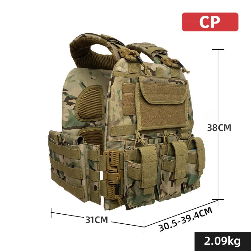 ​​Quick-Release Tactical Vest – Lightweight 500D Polyester, MOLLE-Compatible (Coyote/OD Green, Adjustable Fit)​​_voghion.com