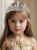 1 Stück Silberne Metallkrone als Kopfbedeckung, Geeignet für Mädchen, Partykrone als Kopfbedeckung, Saisonunabhängiges Auftritts- und Geburtstagsgeschenk, Nicht-Textil, Elegantes Design_voghion.com