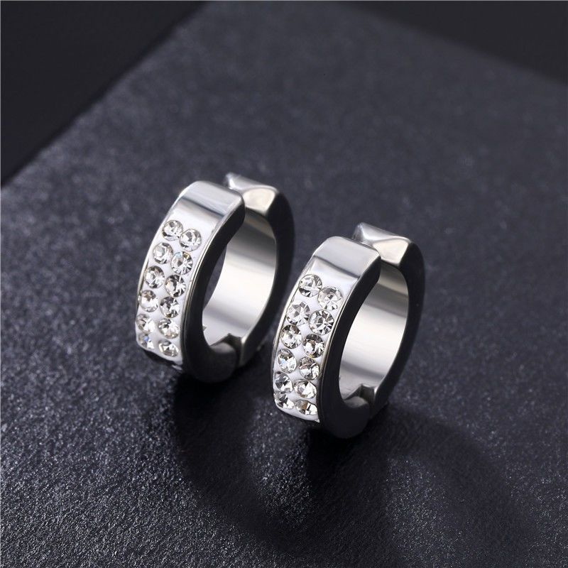 Titanium Steel Non-Pierced Light Luxury Earrings For Men Single Trendy Personality Simple High-Value Clip Sparkling_voghion.com