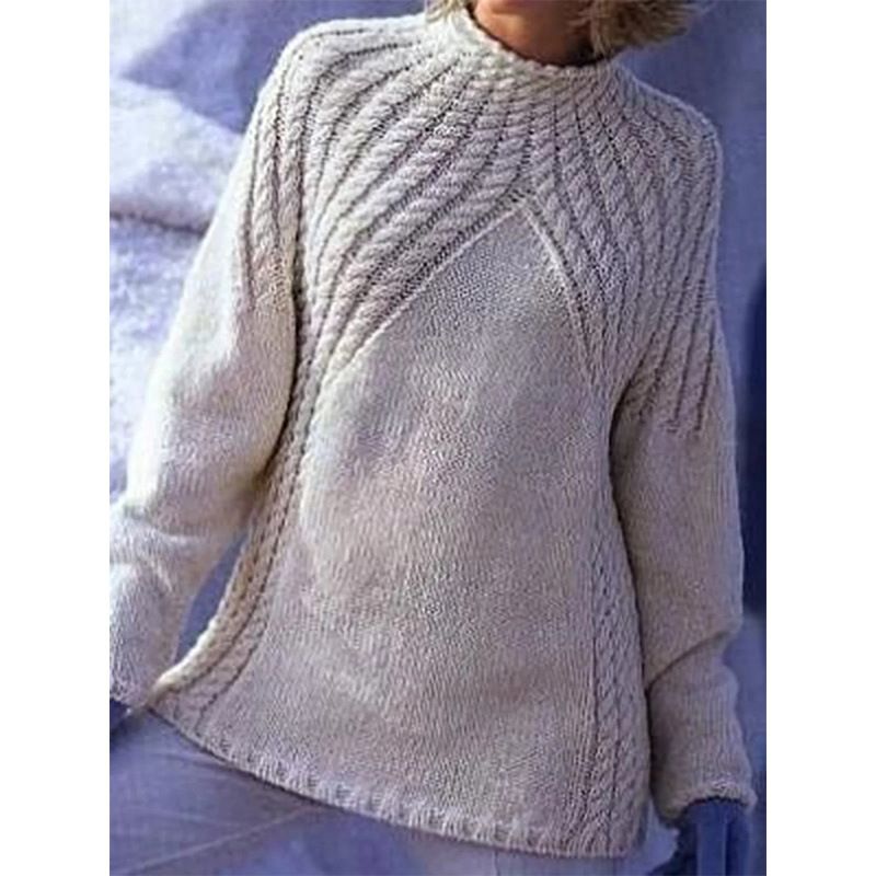 303738 Autumn and Winter Women's coarse Fried Dough Twists thickened sweater loose warm knitting top_voghion.com