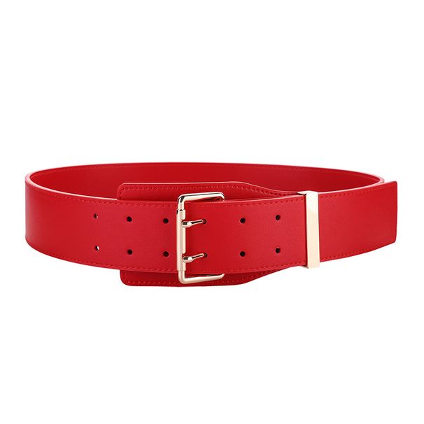 Czarny skórzany pasek z szeroką talią i paskiem, modny trend, z dwuwarstwowym paskiem ze skóry bydlęcej, męski sweter_voghion.com