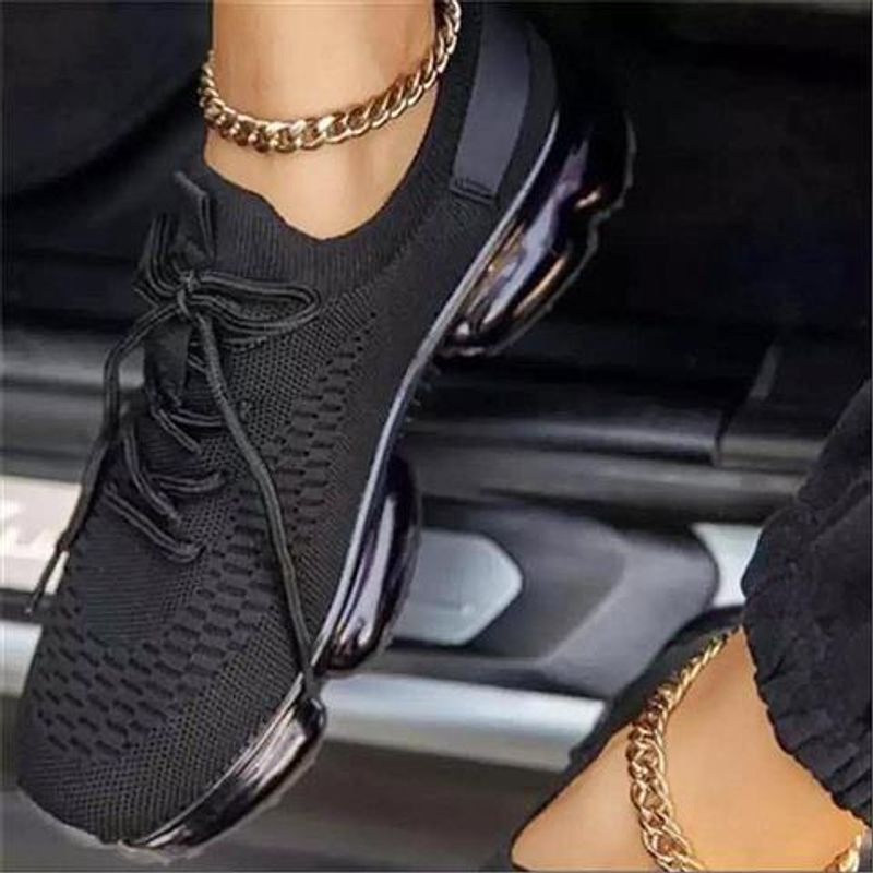 Air Cushion Sole With Raised Height Inside Women's Trendy New Summer Mesh Breathable Casual Sports Shoes Oversized_voghion.com