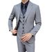CT Men's New Single-Breasted Slim Fit Textured Business Formal Dress Suit Three-Piece Set_voghion.com