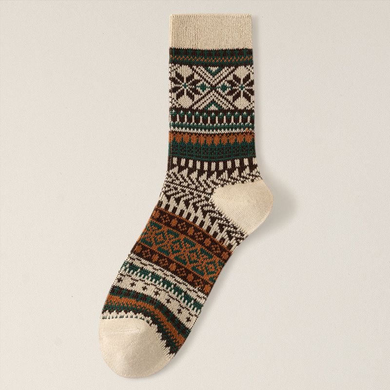 Crew Socks Herrensocken, Herbst und Winter Neue Doppelnadel Double Way Retro National Style Long Tube British Style Schweißabsorbierende Herrensocken_voghion.com