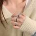 Anello aperto con zircone a doppio strato, personalità della moda femminile, anello per mignolo, design di nicchia, anello per dito indice regolabile_voghion.com