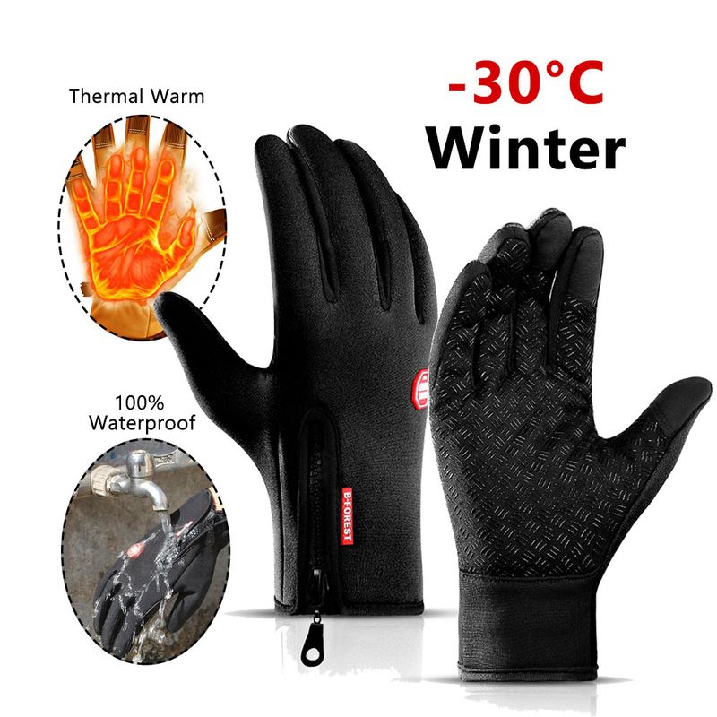 Winter Cycg Bicycle Warm Toucreen Full Finger Gloves Waterproof Skiing Motorcycle Riding Thermal Guantes Ciclismo_voghion.com