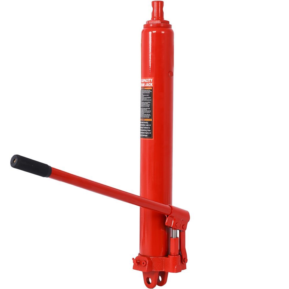 Hydraulic Long Ram Jack With Single Piston Pump And Clevis Base (Fits: Garage/Shop Cranes, Engine Hoists, And More): 8 Ton (16,000 Lb) Capacity, Red_voghion.com