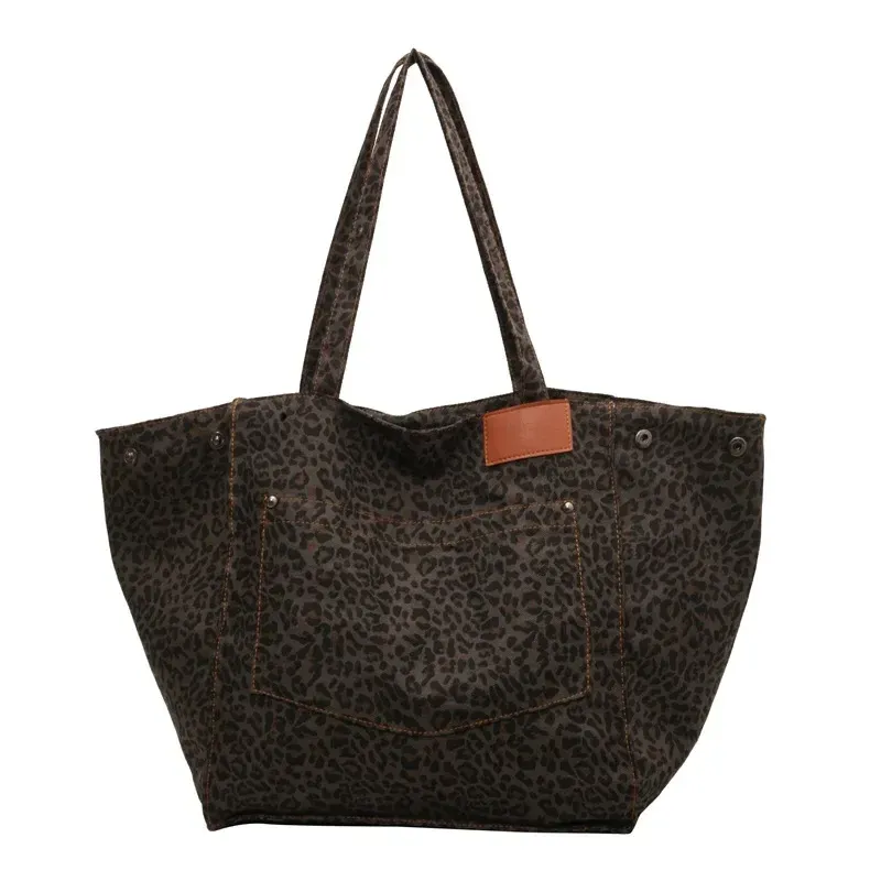 Leopard Design 2023 Korean Fashion Shopper Big Shopping Bags for Women Lady Shoulder Large Capacity Bag Girl Handbag_voghion.com