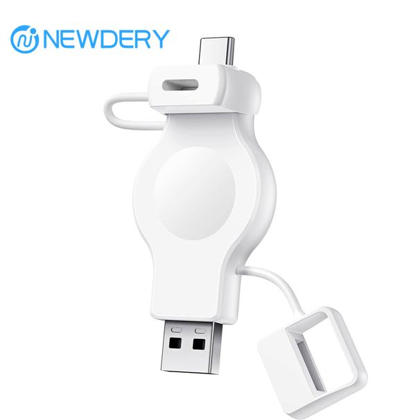 4 For IPhone Watch Ultra2/1 Series 9, 8, 7, SE, 6, 5, 4, 3, 2 Portable Wireless Magnetic Cordless Travel Charger_voghion.com