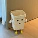 Cute Can Household Square Large Capacity Open-Type Paper Basket Living Room Bathroom Kitchen With Press Ring Trash Bin_voghion.com