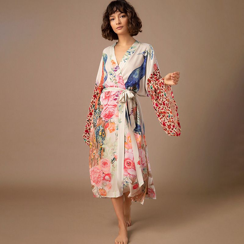 Kimono copricostume da donna con stampa pavone – leggero copricostume da spiaggia, copri bikini, copricostume da bagno, cardigan estivo ampio_voghion.com