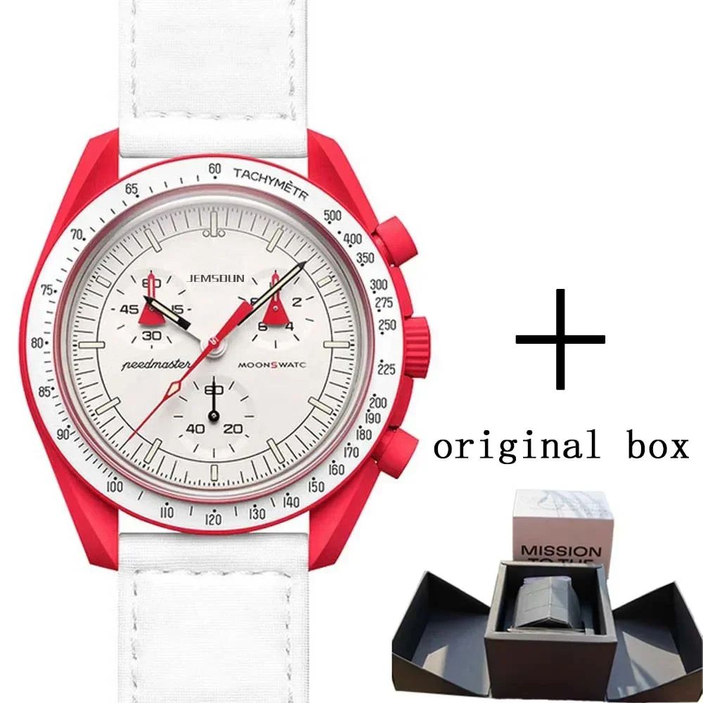 New light luxury men's plastic case quartz 6 hands full function second run watch_voghion.com