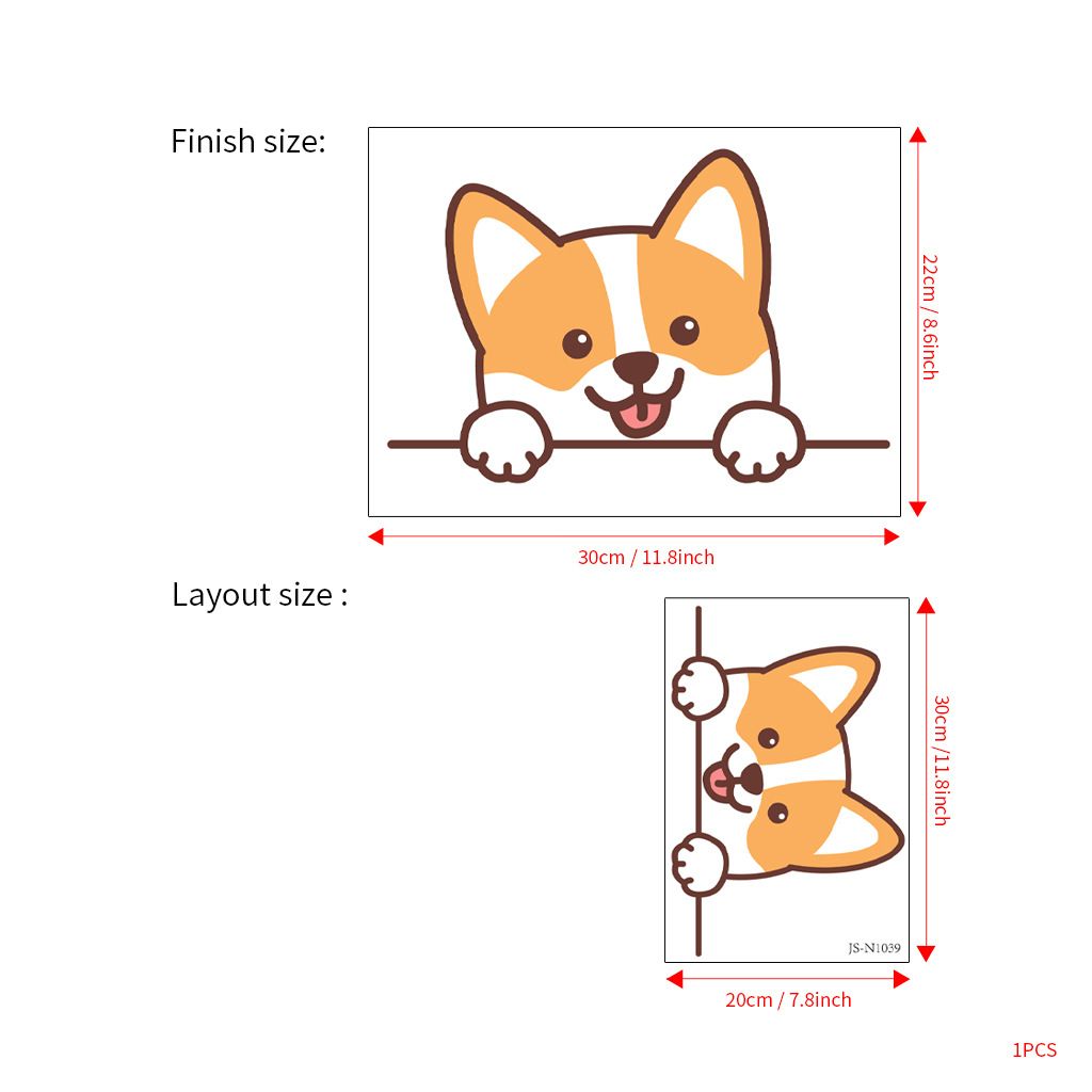 Cute corgi toilet DIY N1039DIY frosted PVC cartoon pet dog sticker_voghion.com