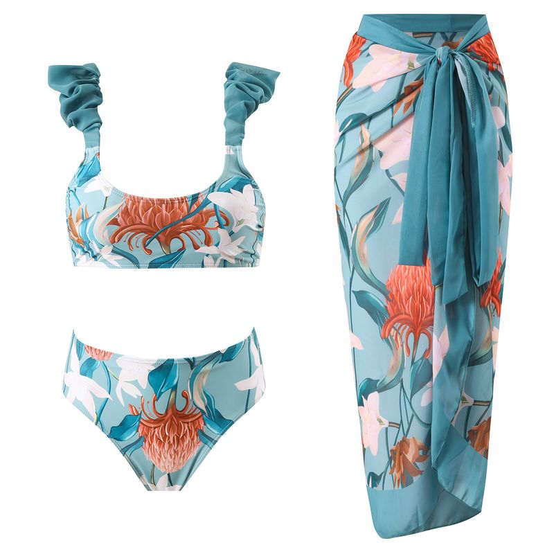 New Body-hugging Printed Sexy Chiffon Dress Two-piece Set_voghion.com