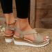 Plus-Size-Mode Open-Toe Round Toe Slop mit Plateau-Sandalen für Damen_voghion.com
