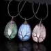 Natuursteen Crystal Drop-vormige Draad Wond Lucky Tree Hanger Ketting Vrouwen Romantische Sieraden Choker Vriendin_voghion.com