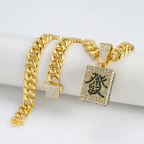 Nacionalinės tendencijos mahjong pakabukas yra populiarus Kubos grandinė yra vienoda vyrams ir moterims. Nišiniai hip hop stiliaus aksesuarai_voghion.com