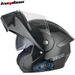 Kooqibao Modular Motorcycle Helmet With Dual Visor - Flip-Up Full Face Helmet, Long Battery Life Bluetooth Version (K21), 3C Certified - Matte Black_voghion.com