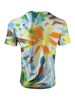 Camicia a maniche corte comoda e versatile da uomo, con stampa tie-dye, graffiti hip-hop e moda artistica estiva_voghion.com