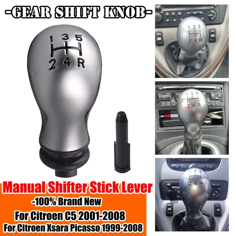 Car Styg 5 Speed Manual Gear Shift Knob Shifter Lever Pen Head For Citroen C5 2001-2008 Xsara 1999-2008 With adapter_voghion.com