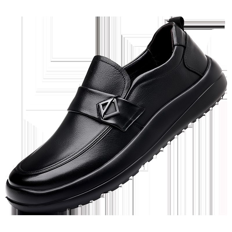 Slip-On Men's Autumn New Single Top Layer Cowhide Lightweight Soft Sole Casual Genuine Leather Versatile Lazy Shoes_voghion.com