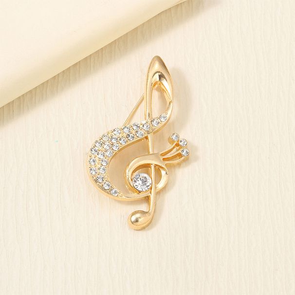 Niche Design Music Note Brooch High Sense Light Luxury Alloy Brooch Fashion Versatile Anti-light Buckle Clothing Accessories_voghion.com