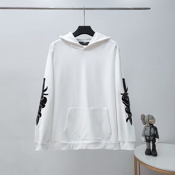 Herbst Winter Herren Pullover Pailletten Bestickt High Street Schwere Lose Trendy Kapuzen Langarm Pullover_voghion.com