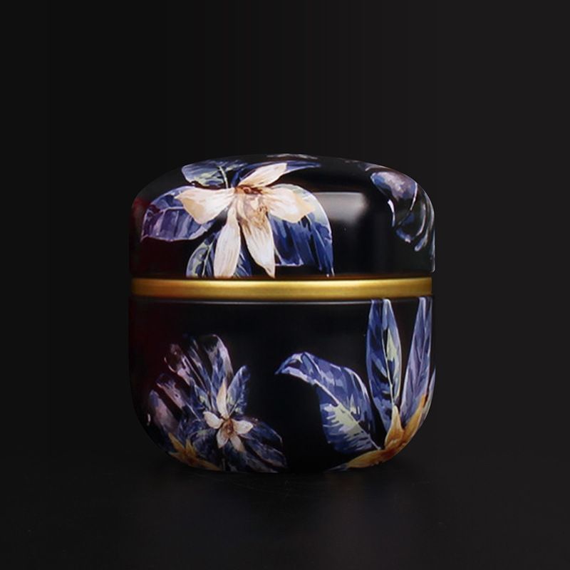 Theeblik blikken opbergdoos mini draagbare creatieve thee koffie suiker opbergpotten ronde blikken doos draagbare afgesloten potten_voghion.com