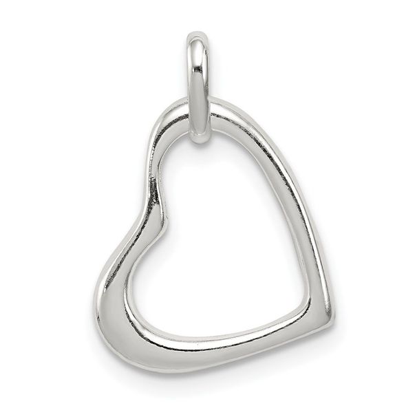 Sterling Silver Polished Open Heart Pendant_voghion.com