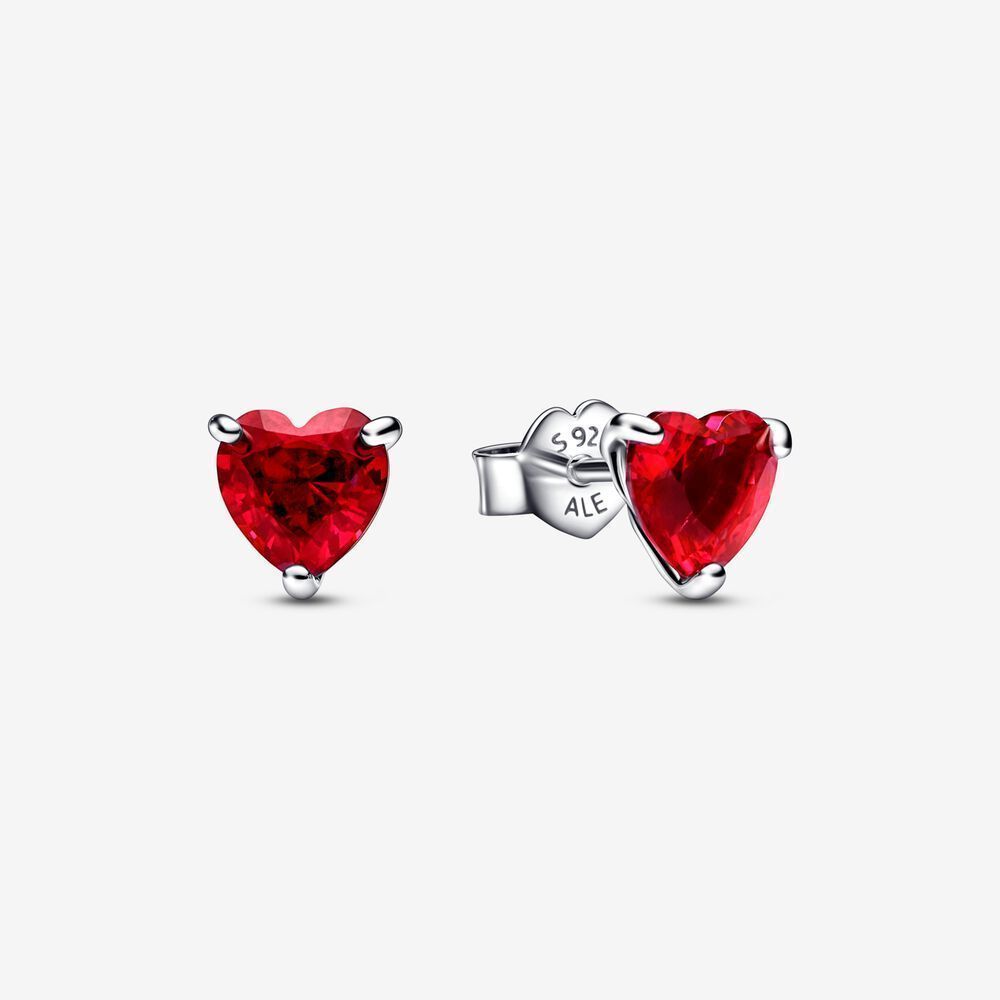 Collana con ciondolo a forma di cuore rosso placcato in argento, orecchini, clavicola e anello, regalo di lusso_voghion.com
