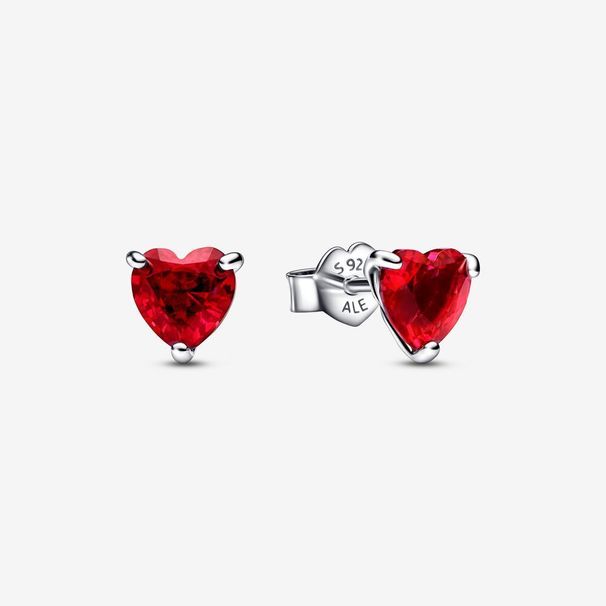 Collana con ciondolo a forma di cuore rosso placcato in argento, orecchini, clavicola e anello, regalo di lusso_voghion.com