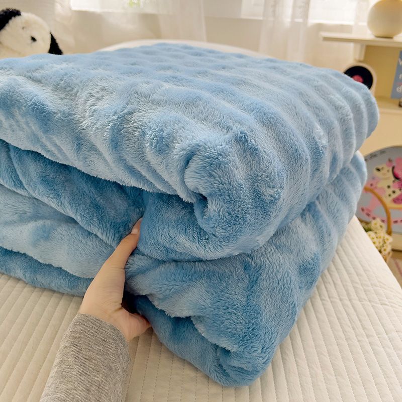 Premium Baby-Safe Bubble Milk Fleece Blanket Ultra Soft Anti-Static - Hypoallergenic & Cozy Throw For Office, Sofa, And_voghion.com