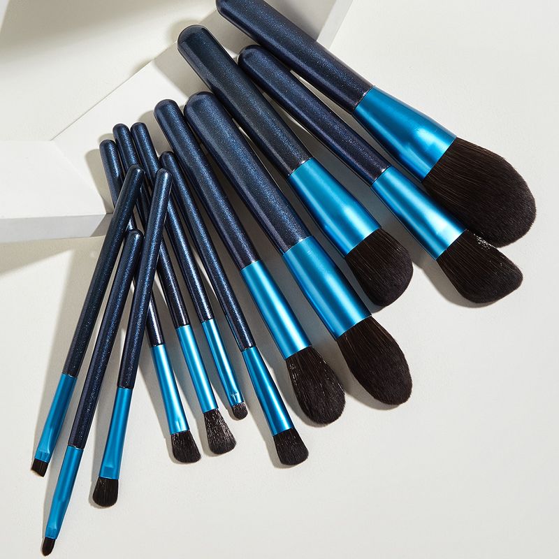 12pcs makeup brushes sapphire blue set eye shadow brush loose powder brush beauty tools GUJHUI_voghion.com