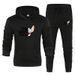 Herren Fleece-Sweatshirt Zweiteiliges Freizeit-Sport-Set Tide Kapuzenpullover Bedruckte Jogginghose_voghion.com