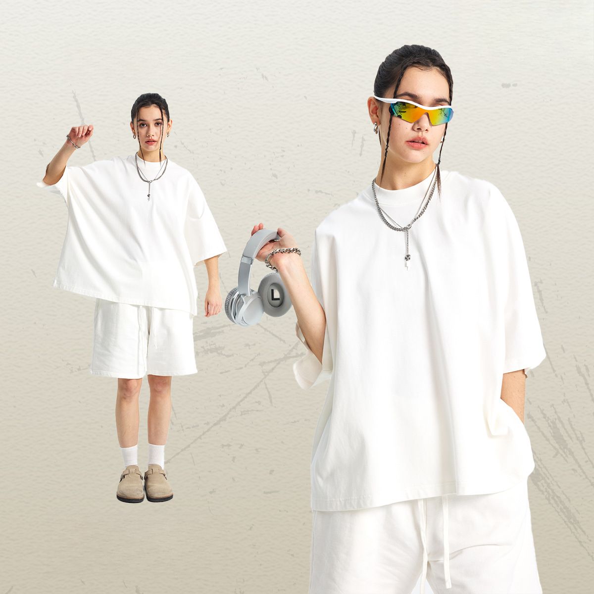 Large Short Version Loose Men's Short Sleeve T-Shirt Seamless Large Size Men's Clothing_voghion.com