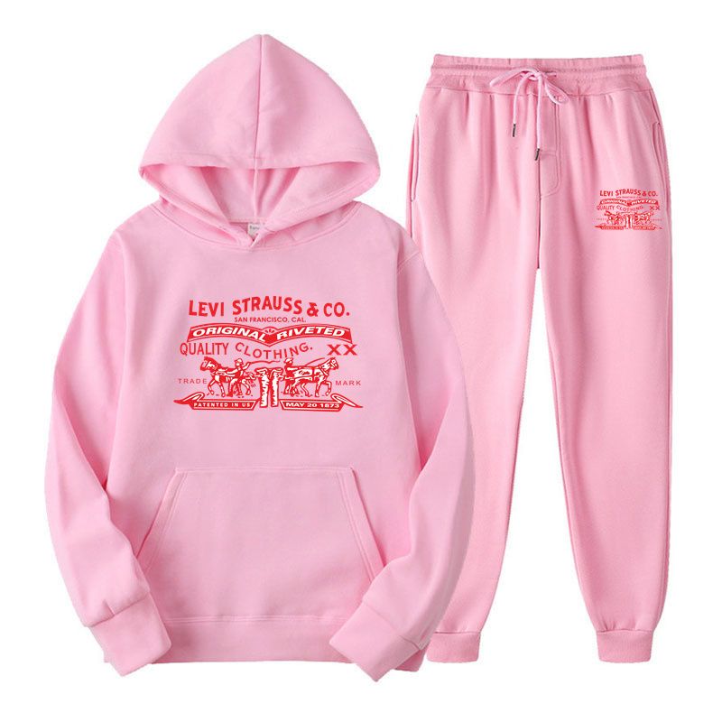 Lässiges Kapuzensweatshirt aus Baumwolle mit hübscher Herrenbekleidung gepaart mit Jeans, ein Set hübscher Frühlings- und Herbstanzug für Studenten_voghion.com