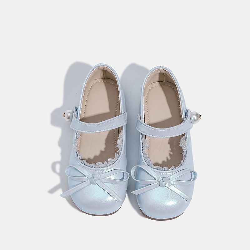 Chaussures pour enfants filles été nouvelles chaussures de ballet nacrées polarisées nœud papillon tête ronde tout match mode fille chaussures de princesse_voghion.com