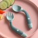 2PCS Baby Feeding Spoon Fork Sets Toddler Infant Bendable Silicone Soft Spoons Children Tableware Safe Learning Feeding Flatware_voghion.com