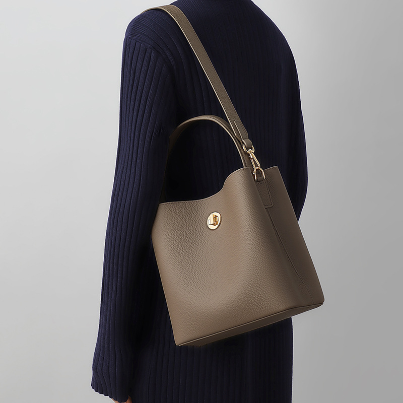 Borsa a secchiello da donna nuova 2024 Borsa a tracolla in vera pelle Borsa multifunzionale per pendolari_voghion.com