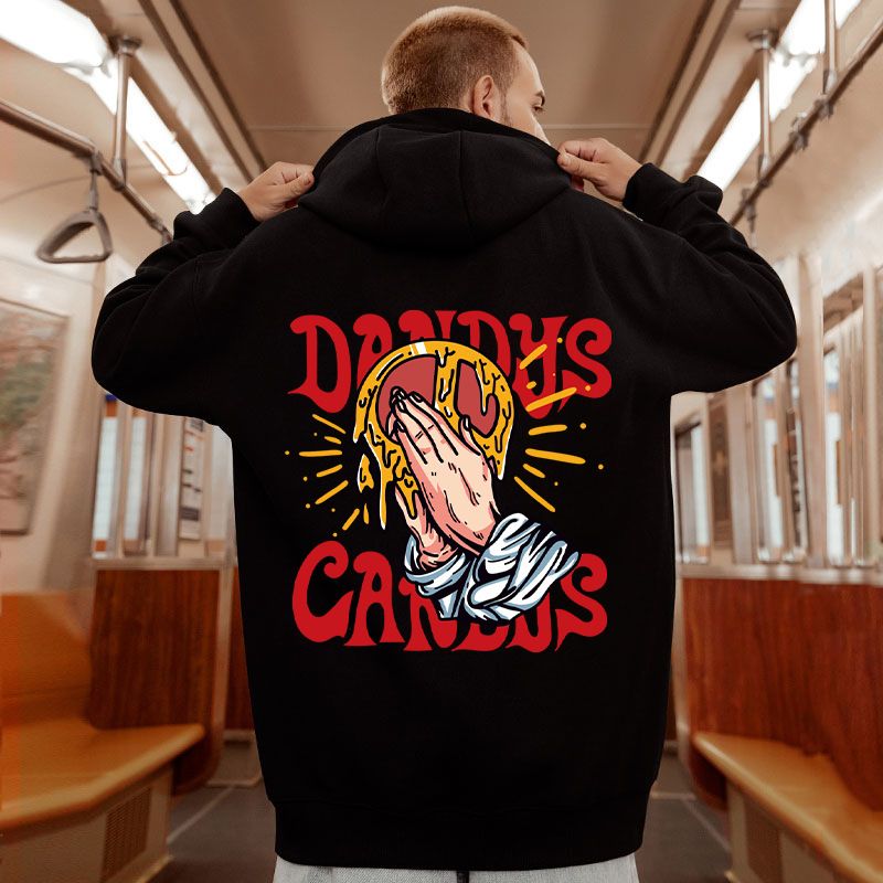 American Letter Casual Loose Men's Trendy Plush Size Fat Plus Hooded Sweater 8XL_voghion.com