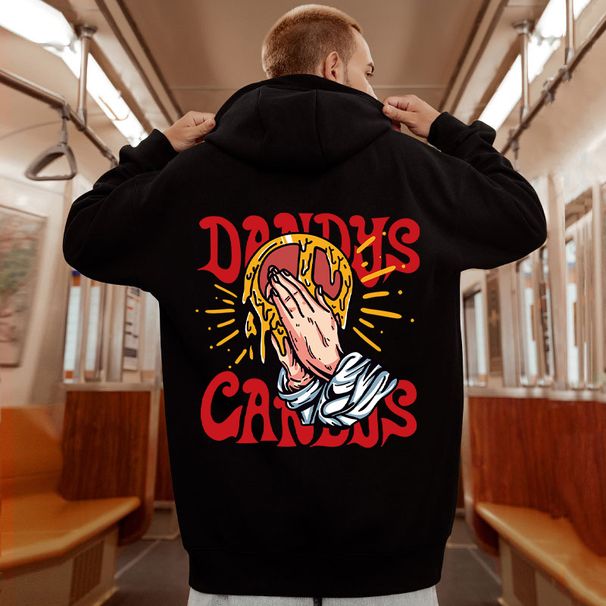 American Letter Casual Loose Men's Trendy Plush Size Fat Plus Hooded Sweater 8XL_voghion.com