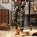 Men's Camo Cargo Pants – Vintage Military Style Relaxed Fit Joggers With Drawstring & Multi-Pockets_voghion.com